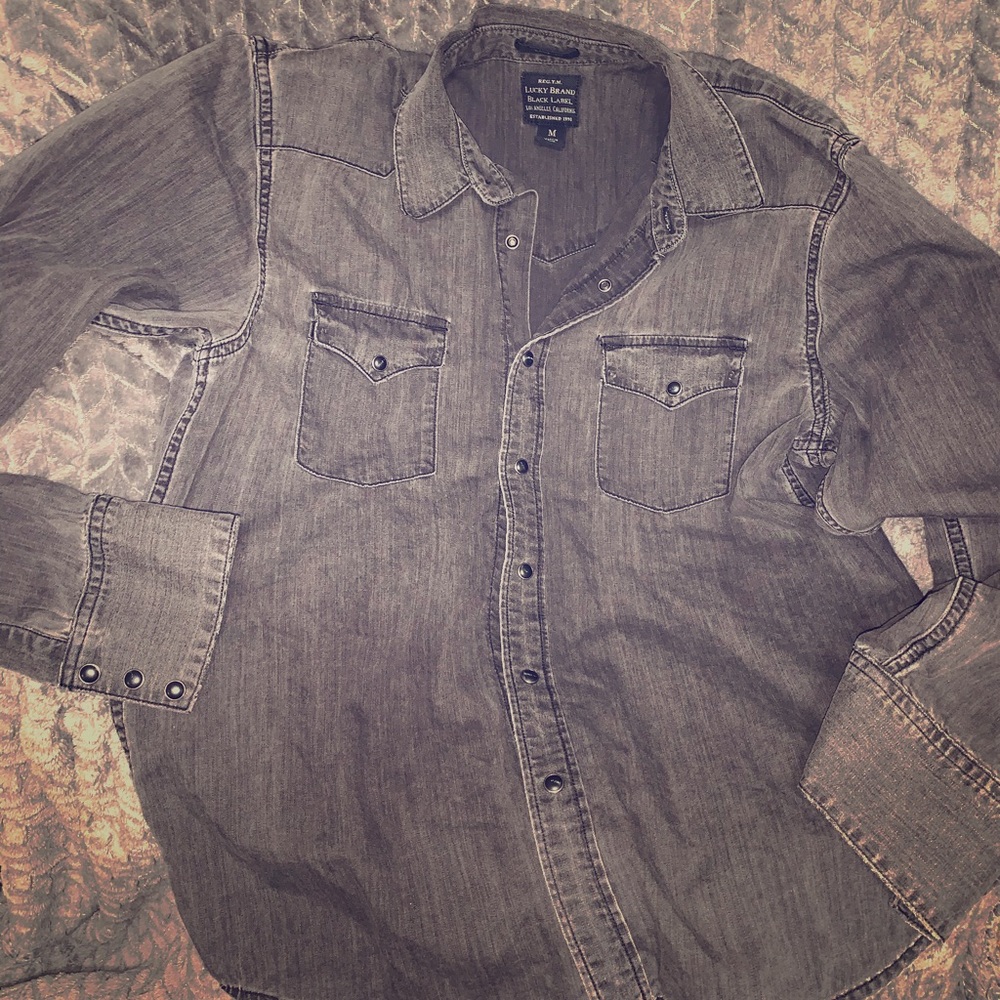 Men's Lucky Brand Grey Denim Shirt